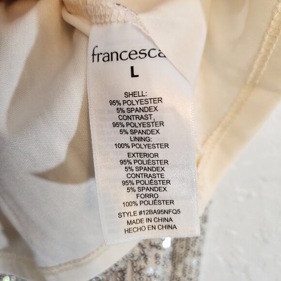 Francescas Nicolette Sequin Front Twist Blouse Size L - Picture 6 of 6